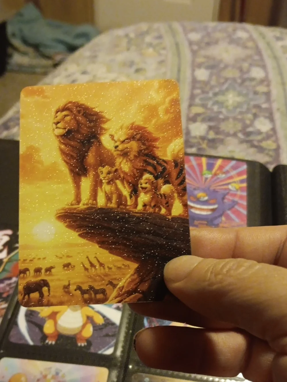 Sparkling Lion King Collectible Card - Golden Sunset